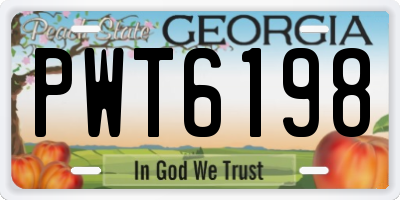 GA license plate PWT6198