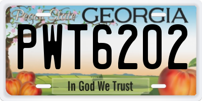 GA license plate PWT6202