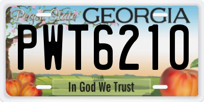 GA license plate PWT6210