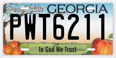 GA license plate PWT6211