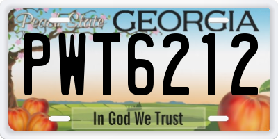 GA license plate PWT6212