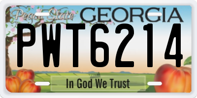 GA license plate PWT6214