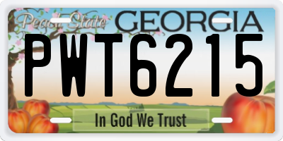 GA license plate PWT6215