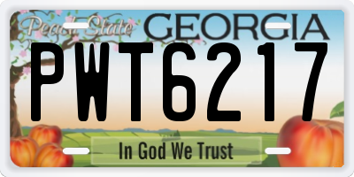 GA license plate PWT6217