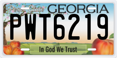GA license plate PWT6219