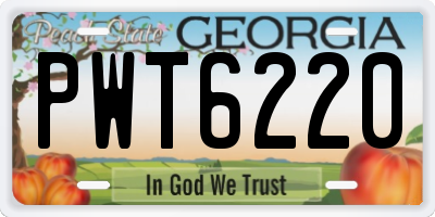 GA license plate PWT6220