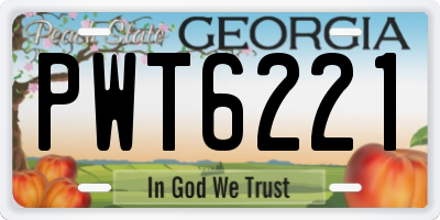 GA license plate PWT6221