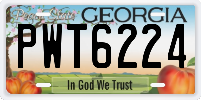 GA license plate PWT6224