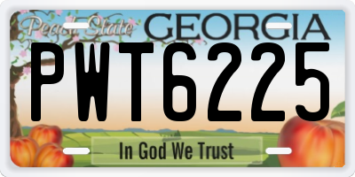 GA license plate PWT6225