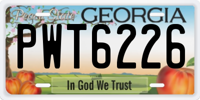 GA license plate PWT6226