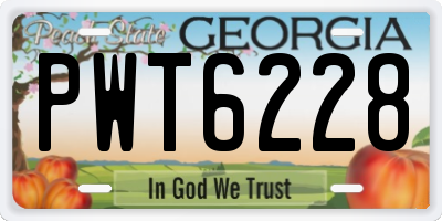 GA license plate PWT6228