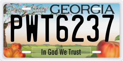 GA license plate PWT6237
