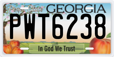 GA license plate PWT6238