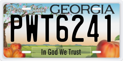 GA license plate PWT6241