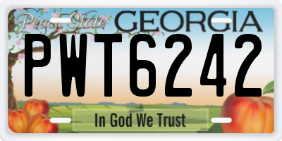 GA license plate PWT6242