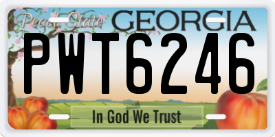 GA license plate PWT6246