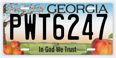 GA license plate PWT6247