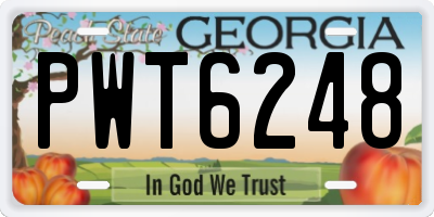 GA license plate PWT6248