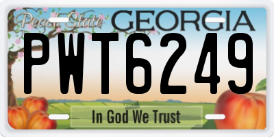GA license plate PWT6249