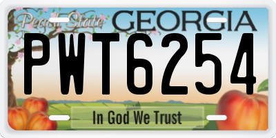 GA license plate PWT6254
