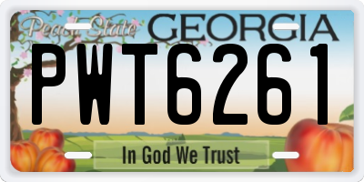 GA license plate PWT6261