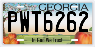 GA license plate PWT6262
