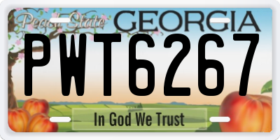 GA license plate PWT6267