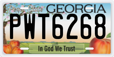 GA license plate PWT6268