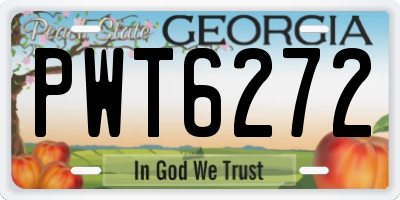 GA license plate PWT6272