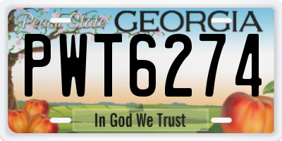 GA license plate PWT6274