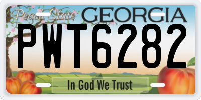 GA license plate PWT6282