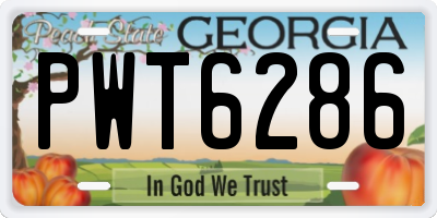 GA license plate PWT6286