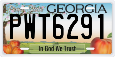 GA license plate PWT6291