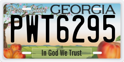 GA license plate PWT6295