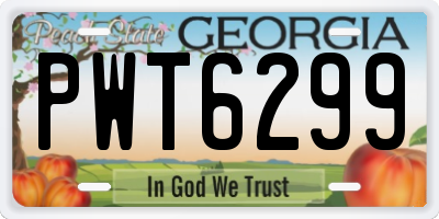 GA license plate PWT6299