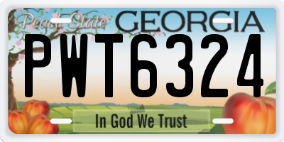 GA license plate PWT6324