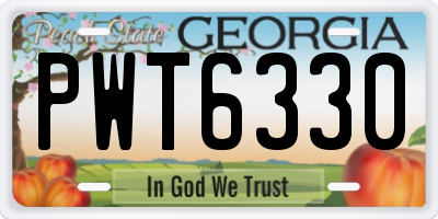 GA license plate PWT6330