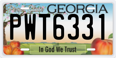 GA license plate PWT6331