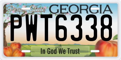 GA license plate PWT6338