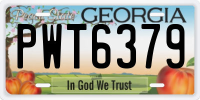 GA license plate PWT6379