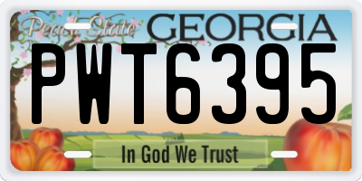 GA license plate PWT6395