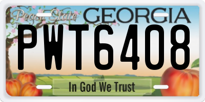 GA license plate PWT6408