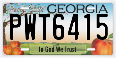 GA license plate PWT6415