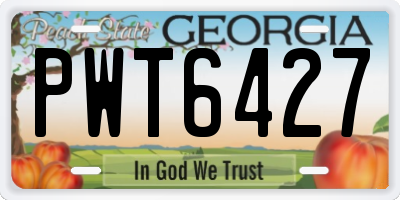 GA license plate PWT6427