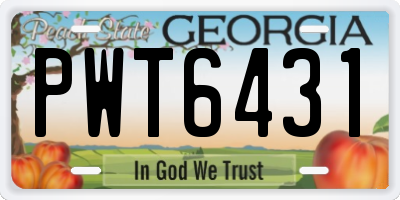 GA license plate PWT6431