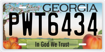 GA license plate PWT6434