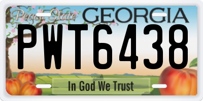 GA license plate PWT6438