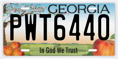 GA license plate PWT6440