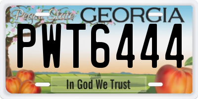 GA license plate PWT6444