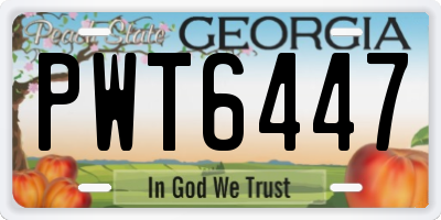 GA license plate PWT6447
